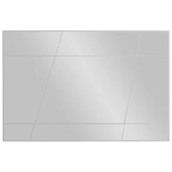Specchi > Dmora Specchio Bianco Trasparente Dettagli Geometrici Forma Rettangolare 50x75h cm, Tipologia a Parete - Agliano Trasparente, Bianco