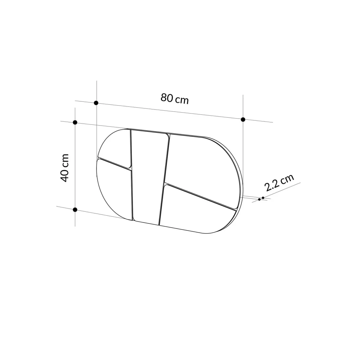 Specchio bianco 80x40h cm - Stezzano