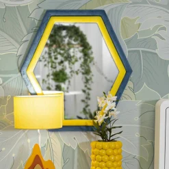 Specchi > Dmora Specchio blu e giallo 75x80h cm - Balla Giallo, Blu