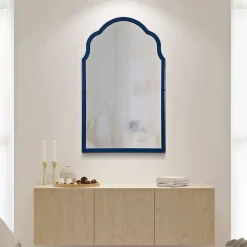 Specchio blu Trasparente Cornice Sagomata Forma Rettangolare 62x100h cm, Tipologia a Parete - Gameba