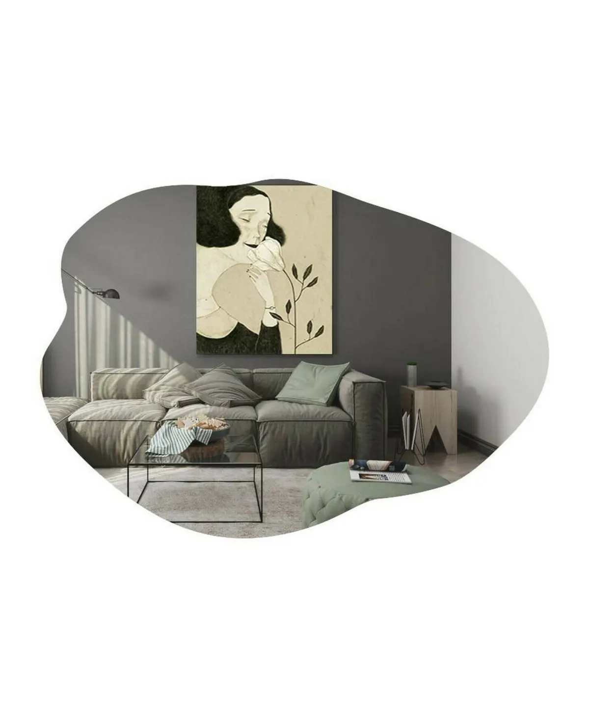 Specchi > Dmora Specchio chic 60x85h cm - Freya Nero