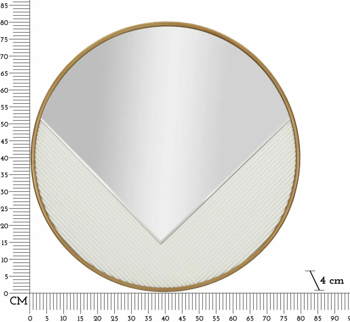 Specchio circolare bianco e oro 80x80h cm - Santelia