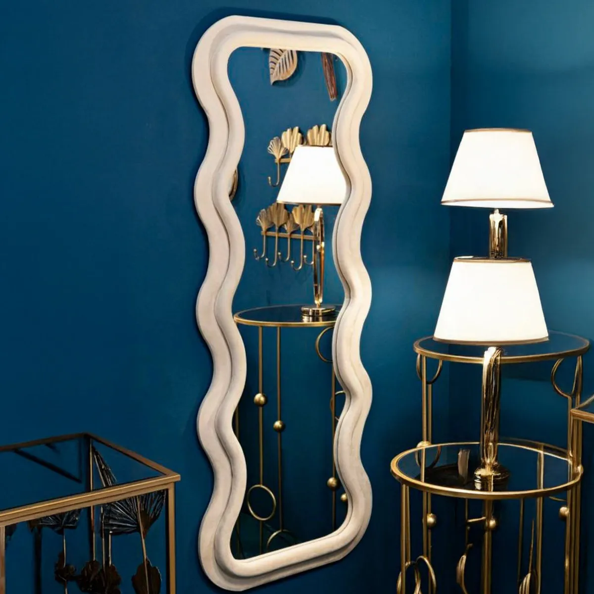 Specchi > Dmora Specchio crema 60x160h cm - Allen Bianco Crema