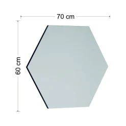 Specchio esagonale nero 70x60h cm - Kongrey