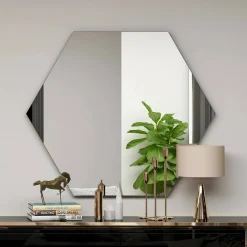 Specchio esagonale nero 70x60h cm - Kongrey