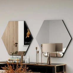 Specchio esagonale nero 70x60h cm - Kongrey