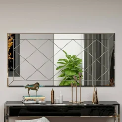 Specchio geometrico bianco 60x120h cm - Nimfa