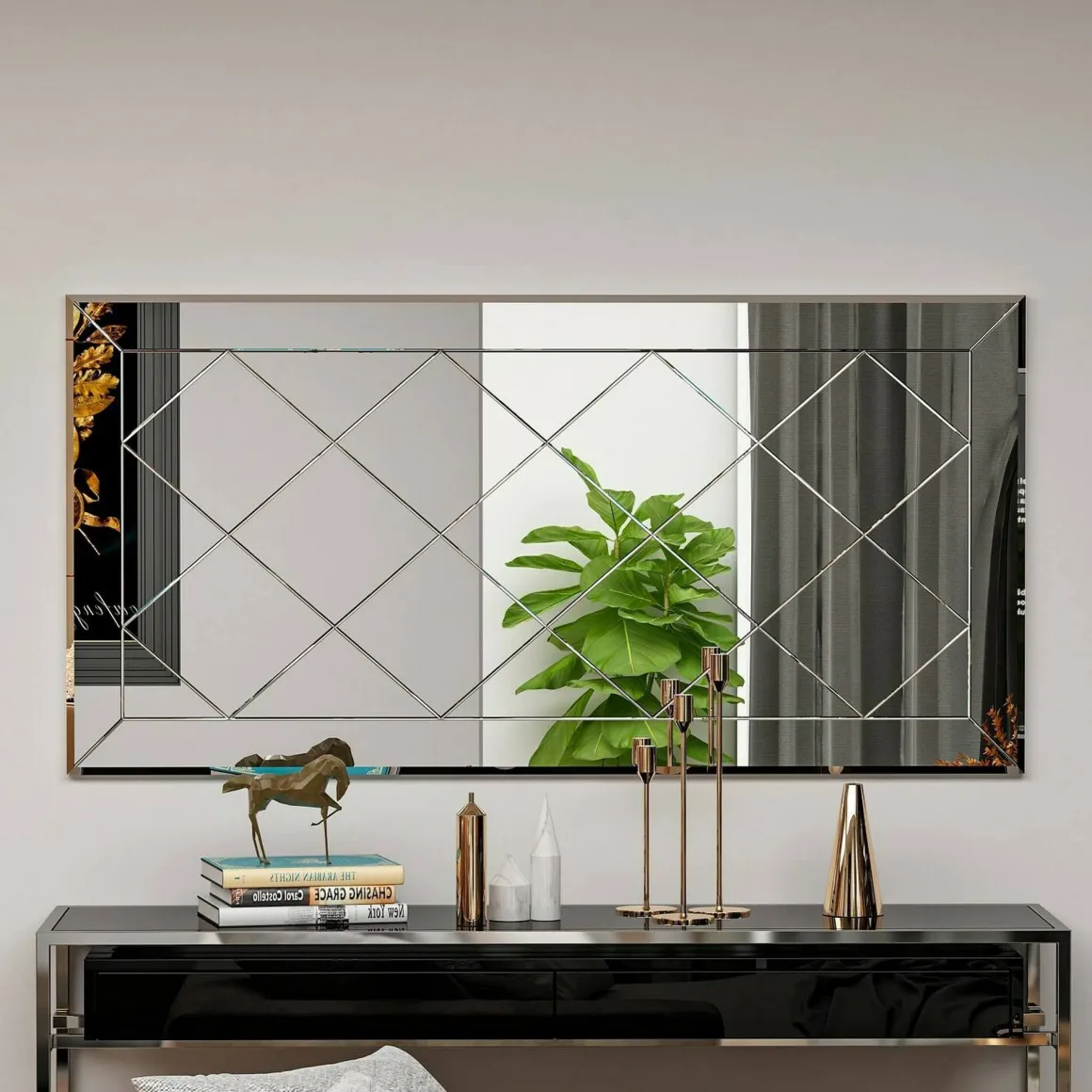 Specchio geometrico bianco 60x120h cm - Nimfa