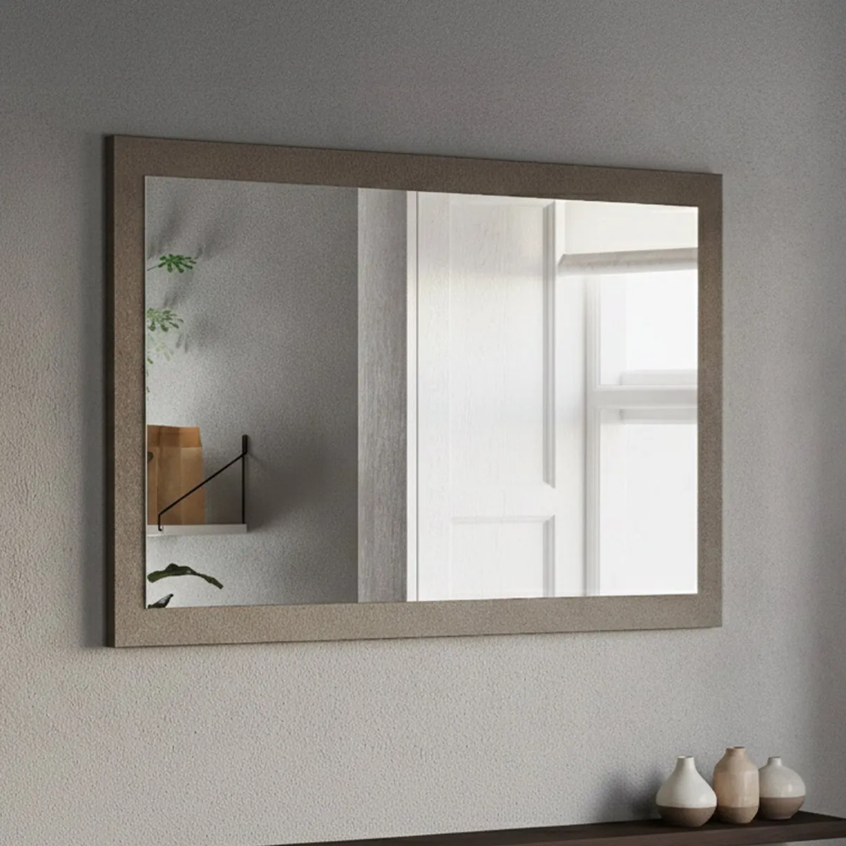 Specchi > Dmora Specchio Forma Rettangolare Tipologia da Appendere 110x68h cm, Materiale Struttura in Vetro - Isontino Marrone Bronzo