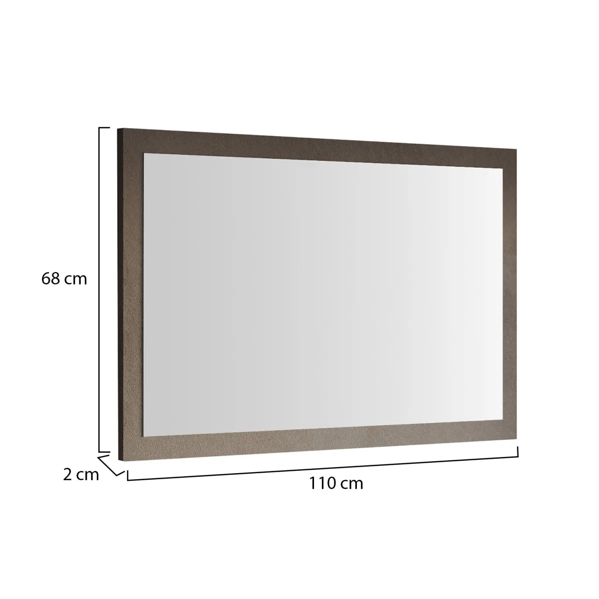 Specchi > Dmora Specchio Forma Rettangolare Tipologia da Appendere 110x68h cm, Materiale Struttura in Vetro - Isontino Marrone Bronzo