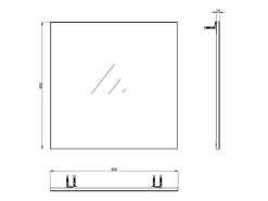 Specchi > Dmora Specchio kit Fissaggio a Muro Incluso Forma Quadrato 80x80h cm - Padula Marrone