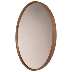 Specchi > Dmora Specchio Marrone Noce Trasparente Forma Ovale Tipologia a Parete 55x38h cm, Colore Struttura Trasparente - Forenza Trasparente, Marrone Noce