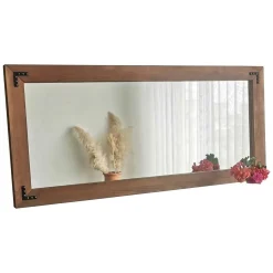 Specchi > Dmora Specchio Marrone Noce Trasparente Forma Rettangolare Tipologia a Parete 120x40h cm, Colore Struttura Trasparente - Cengio Trasparente, Marrone Noce