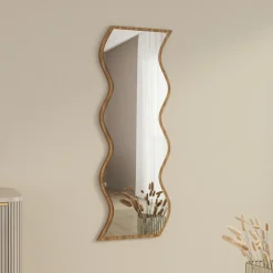 Specchi > Dmora Specchio Marrone Noce Trasparente Forma Rettangolare Tipologia a Parete 40x120h cm, Colore Struttura Trasparente - Solbiate Trasparente, Marrone Noce