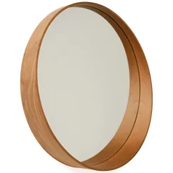 Specchio Marrone Noce Trasparente Forma Rotondo Tipologia a Parete 60x60h cm, Colore Struttura Trasparente - Telve