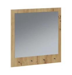 Specchi > Dmora Specchio Forma Rettangolare Tipologia da Appendere 78x76h cm, Materiale Struttura in Vetro - Cherasco Marrone Rovere Nodi