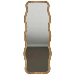 Specchio Marrone Rovere Scuro Trasparente Forma Rettangolare Tipologia a Terra 50x160h cm, Colore Struttura Trasparente - Bissone