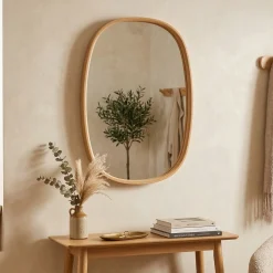 Specchi > Dmora Specchio Marrone Rovere Trasparente Forma Ovale Tipologia a Parete 38x55h cm, Colore Struttura Trasparente - Piansano Trasparente, Marrone Rovere
