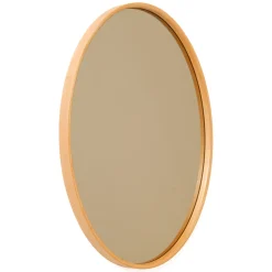 Specchio Marrone Rovere Trasparente Forma Ovale Tipologia a Parete 45x60h cm, Colore Struttura Trasparente - Giancaxio