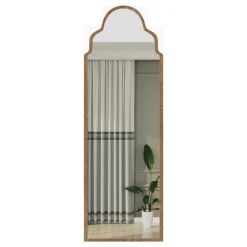 Specchio Marrone Rovere Trasparente Forma Rettangolare Tipologia a Terra 50x160h cm, Colore Struttura Trasparente - Vitta