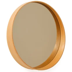 Specchio Marrone Rovere Trasparente Forma Rotondo Tipologia a Parete 60x60h cm, Colore Struttura Trasparente - Telve