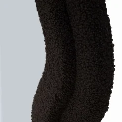 Specchio Nero Trasparente Cornice Ondulata Tessuto Teddy Forma Rettangolare 60x160h cm, Tipologia a Parete - Marylin