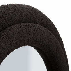 Specchio Nero Trasparente Cornice Ondulata Tessuto Teddy Forma Rettangolare 60x160h cm, Tipologia a Parete - Marylin