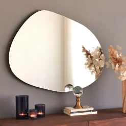Specchio Nero Trasparente Forma Ovale Tipologia a Parete 55x75h cm, Colore Struttura Trasparente - Renate