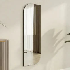 Specchio Nero Trasparente Forma Rettangolare Tipologia a Parete 40x120h cm, Colore Struttura Trasparente - Librizzi