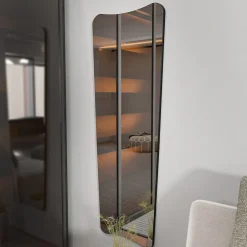Specchi > Dmora Specchio Nero Trasparente Forma Rettangolare Tipologia a Terra 40x105h cm, Colore Struttura Trasparente - Carimate Trasparente, Nero