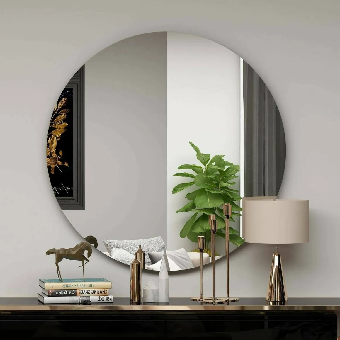 Specchio nero 70x70h cm - Bairo