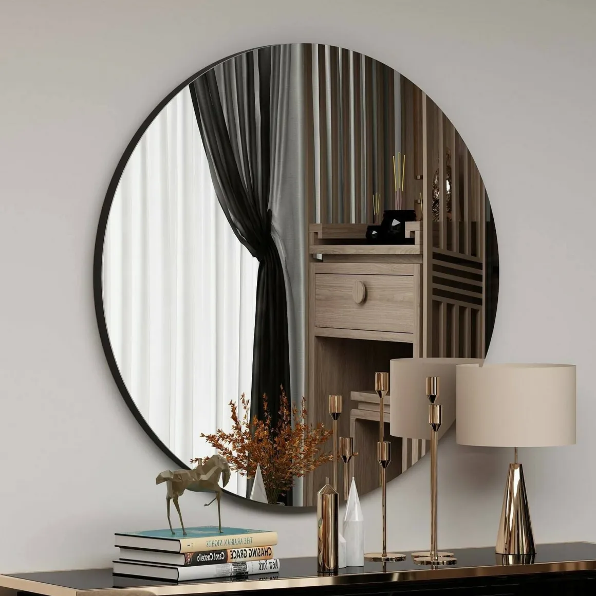 Specchio nero 70x70h cm - Bairo