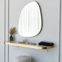 Specchi > Dmora Specchio Forma Irregolare Tipologia a Muro 58x75h cm, - Moscufo Oro
