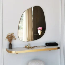 Specchi > Dmora Specchio Forma Irregolare Tipologia a Muro 58x75h cm, - Moscufo Oro
