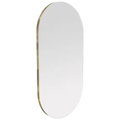 Specchi > Dmora Specchio oro Trasparente Forma Ovale Tipologia a Parete 45x85h cm, Colore Struttura Trasparente - Teco Trasparente, Oro