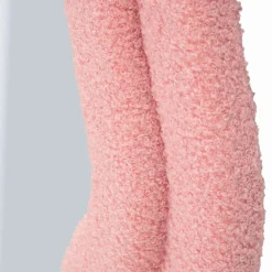 Specchio Rosa Trasparente Cornice Ondulata Tessuto Teddy Forma Rettangolare 60x160h cm, Tipologia a Parete - Marylin