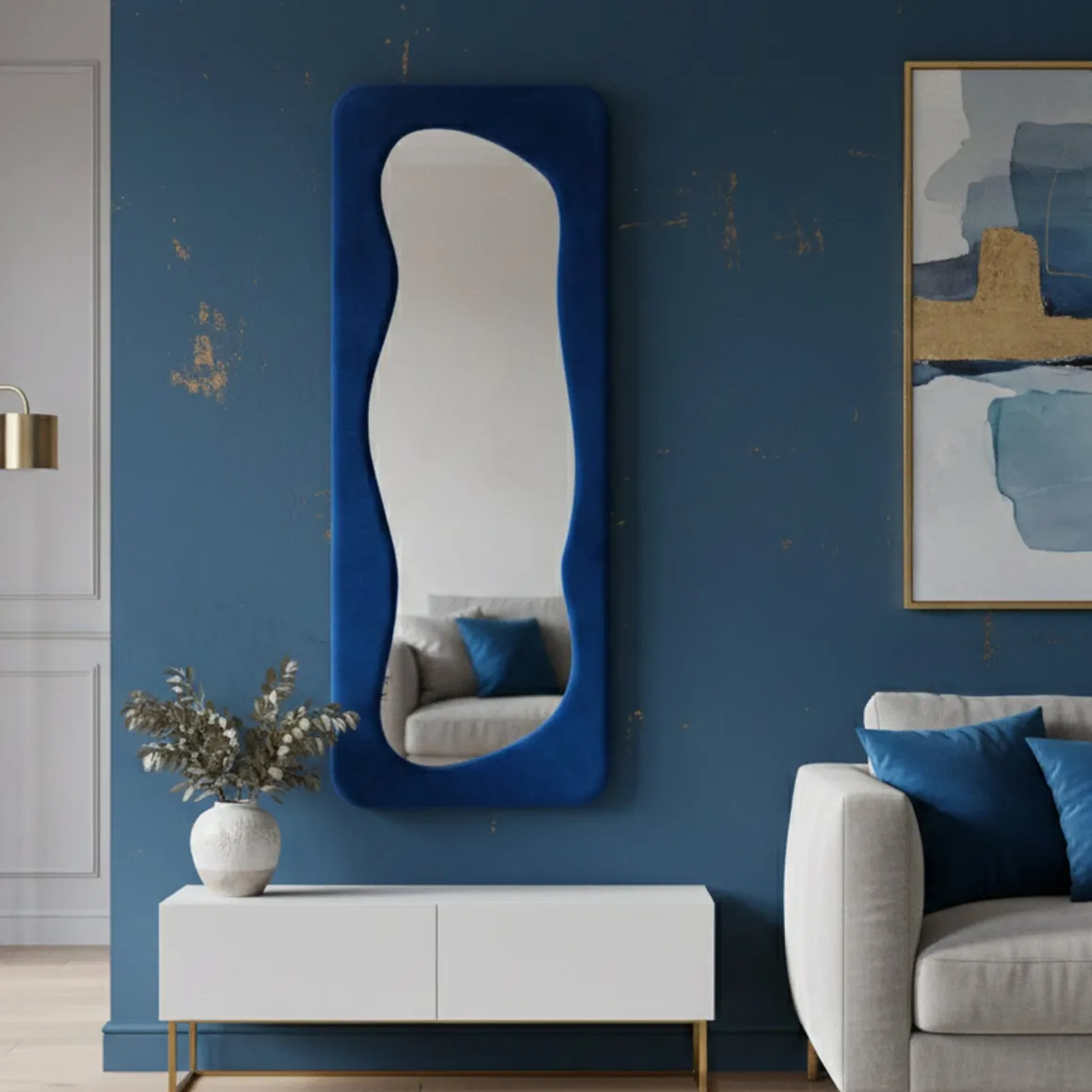 Specchio stretto blu 40x160h cm - Casciago