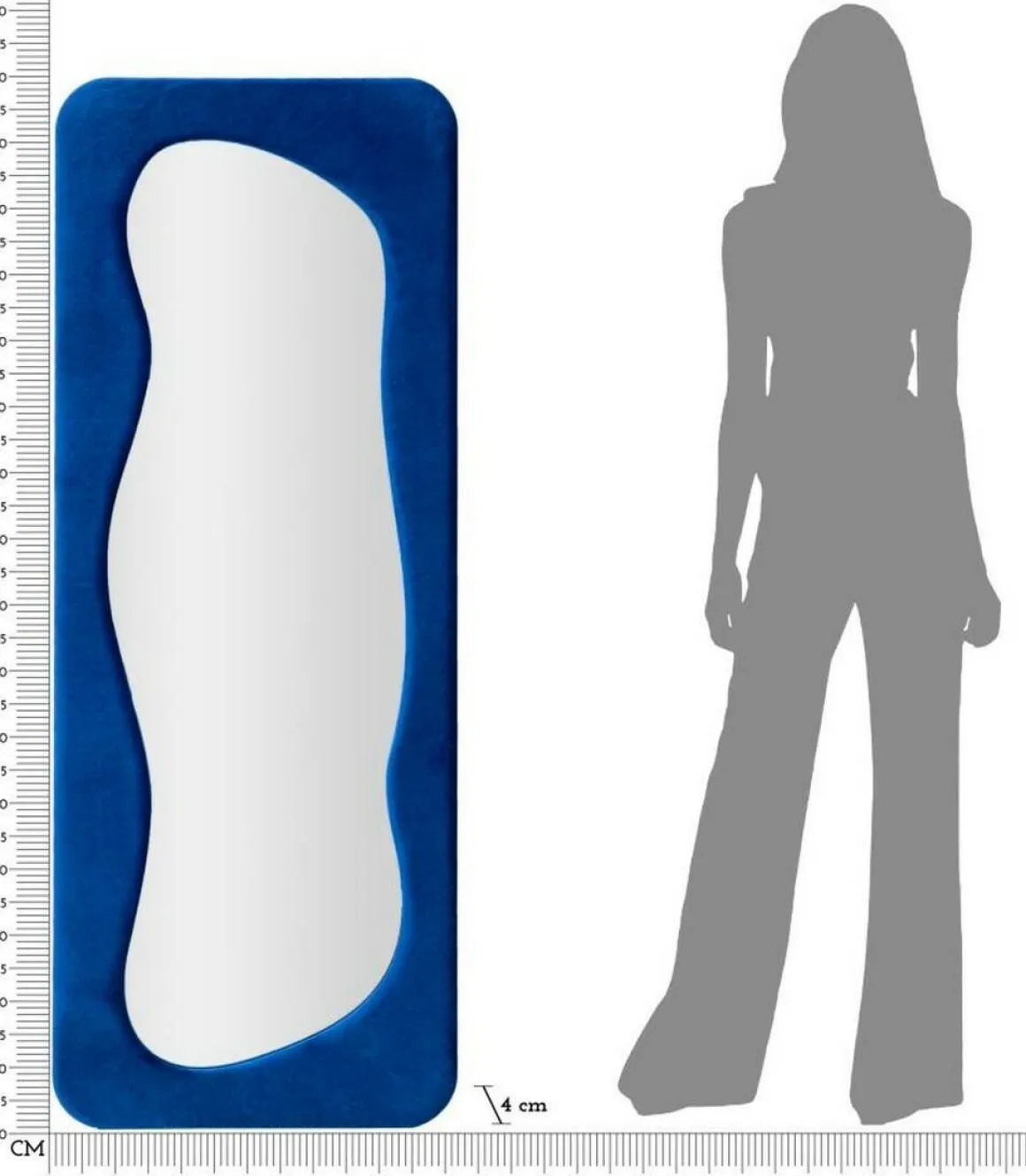 Specchio stretto blu 40x160h cm - Casciago