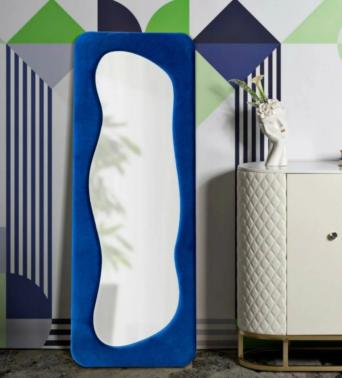 Specchio stretto blu 40x160h cm - Casciago