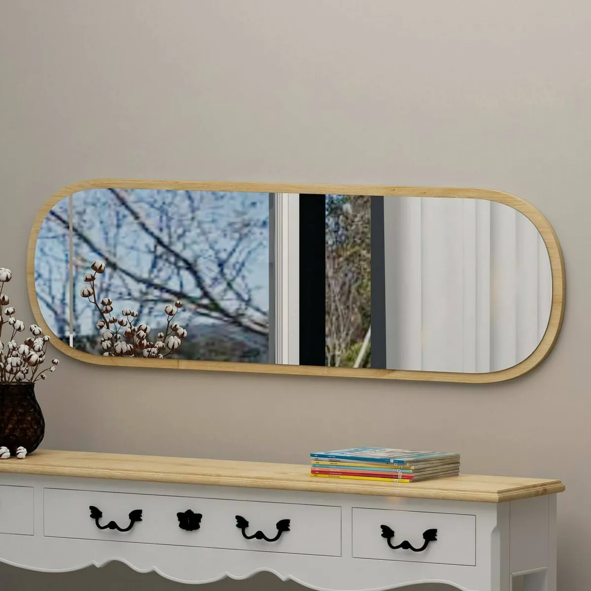 Specchi > Dmora Specchio stretto rovere 40x120h cm - Korban Marrone Rovere