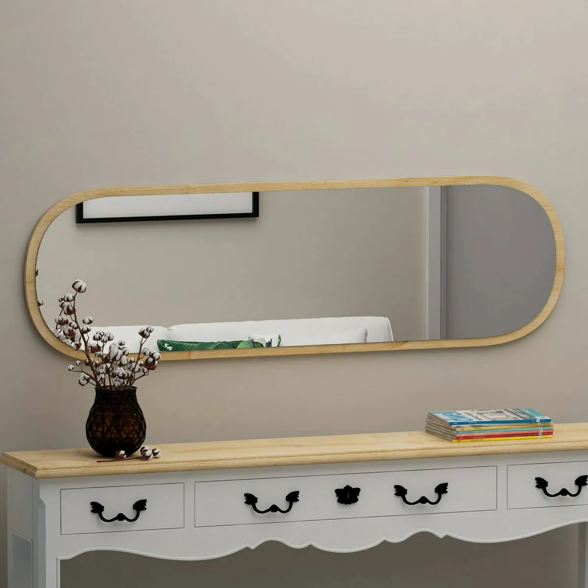 Specchi > Dmora Specchio stretto rovere 40x120h cm - Korban Marrone Rovere