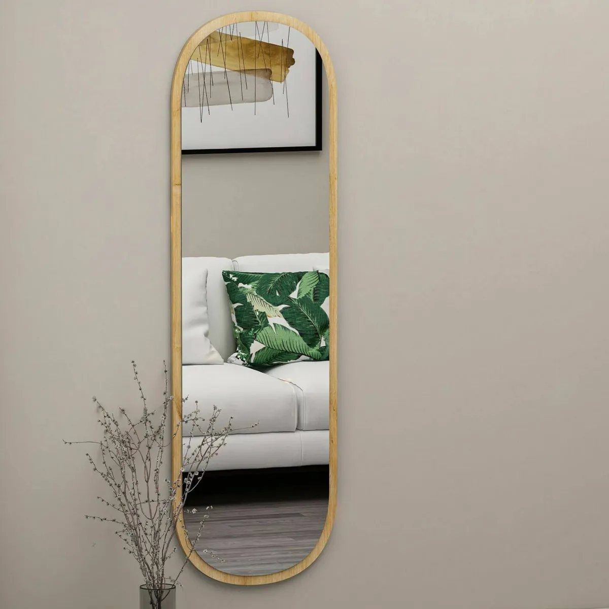 Specchi > Dmora Specchio stretto rovere 40x120h cm - Korban Marrone Rovere
