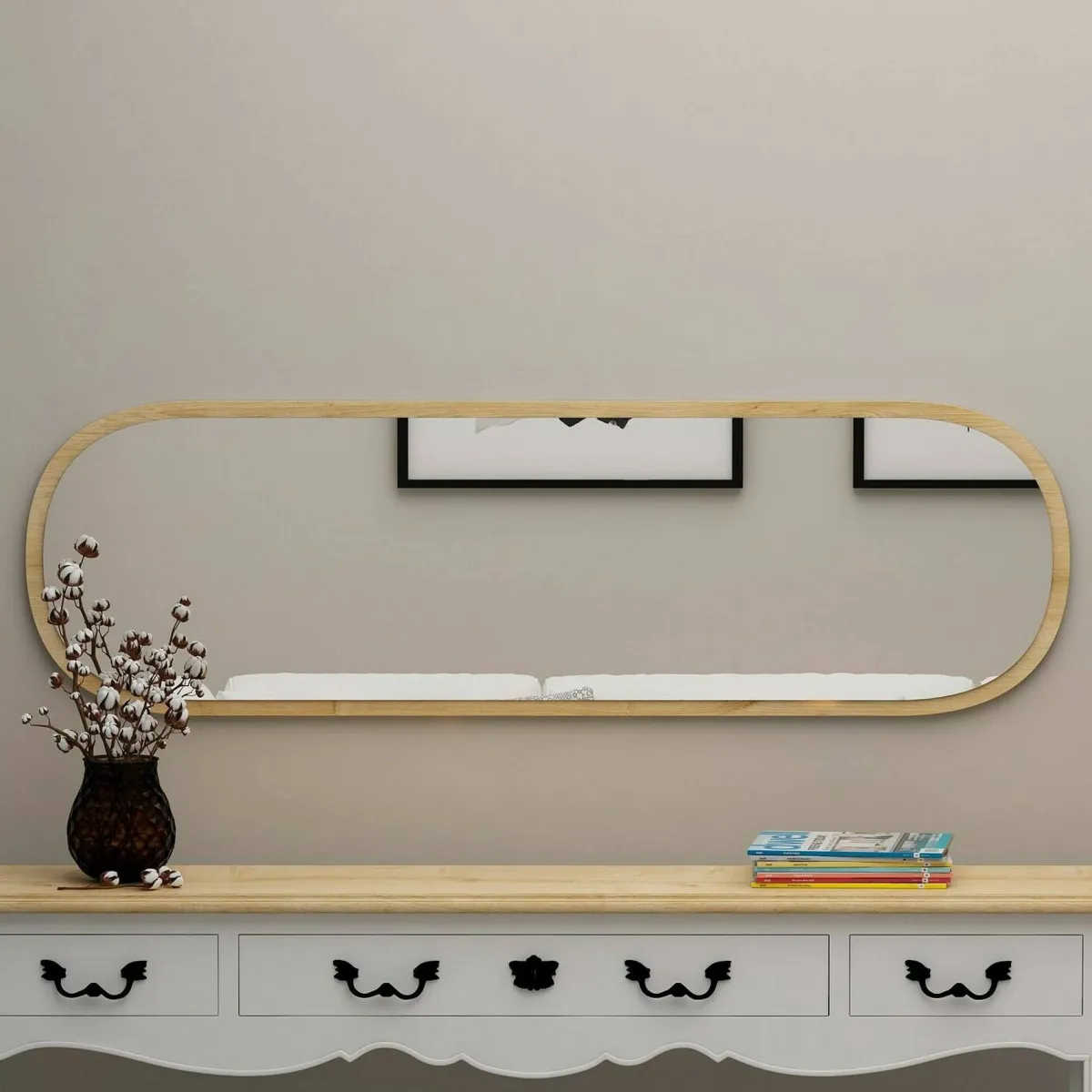 Specchi > Dmora Specchio stretto rovere 40x120h cm - Korban Marrone Rovere