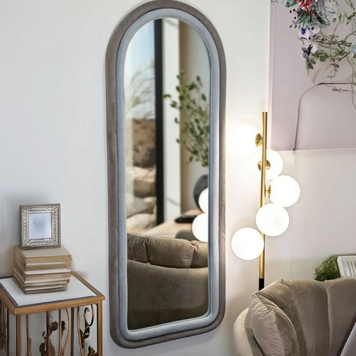Specchio tortora e grigio 60x160h cm - Segal