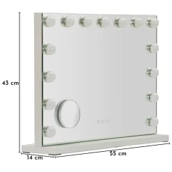 Specchi > Dmora Specchio Lampadine Incluse Forma Rettangolare 61x47h cm, Tipologia a Parete - Galiseri Trasparente