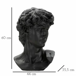 Oggettistica > Dmora Statua Acquerello, 44x36 h60 cm, Nero
