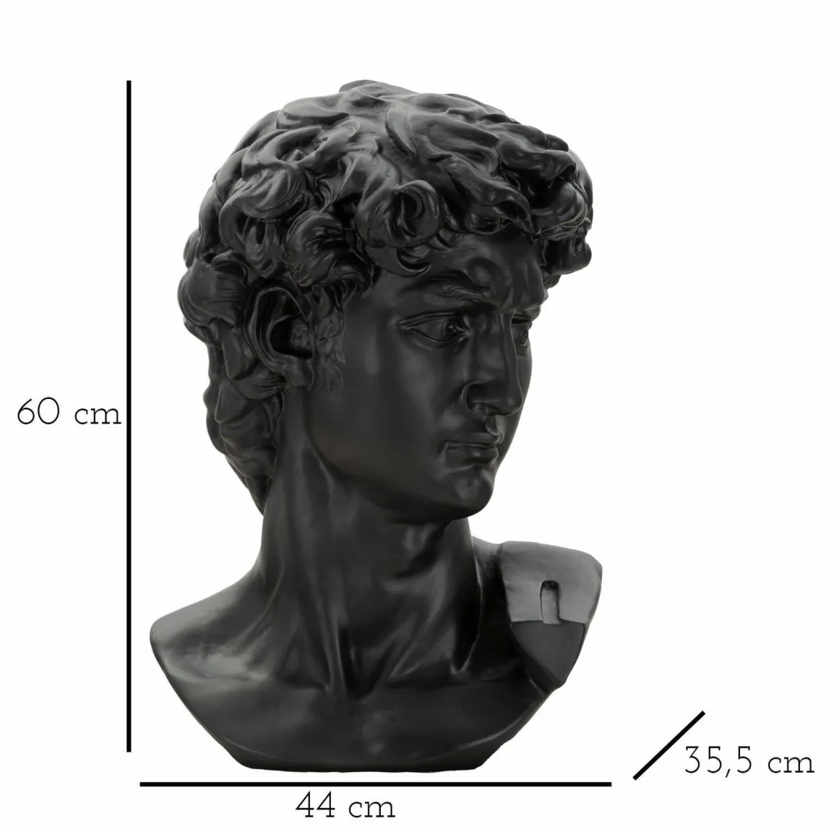 Oggettistica > Dmora Statua Acquerello, 44x36 h60 cm, Nero