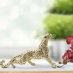 Statua oro Nero Statua di Leopardo Colore Struttura Nero, - Inuvik