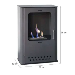 Camini A Bioetanolo > Dmora Stufa a bioetanolo moderna economica 30x50x68h cm nera - Altidona Grigio