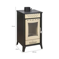 Stufa a legna Agropoli, 49x46 h91 cm, Beige